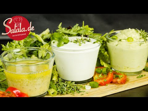 3 verschiedene Salatsoßen schnell zubereitet ohne Zucker I Low Carb Salatdressing Rezept