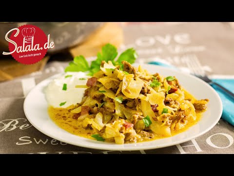 Hackfleischpfanne mit Weißkohl schnell und einfach selber kochen I Low Carb Rezept