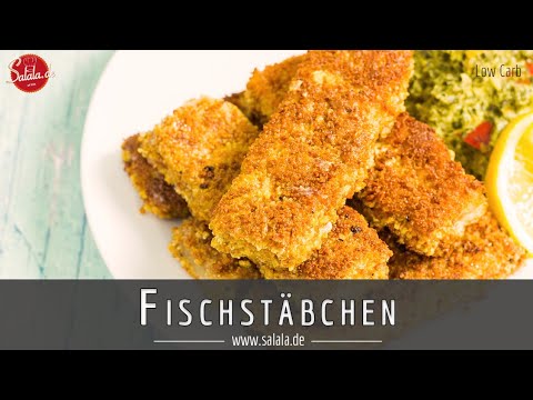 Fischstäbchen selber machen Low Carb mit knuspriger Panade Rezept und glutenfrei salala.de