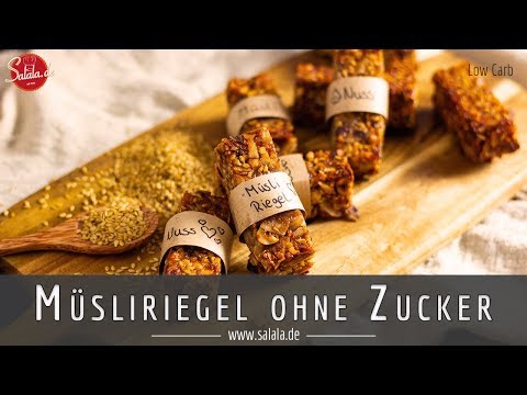 Müsliriegel selber machen mit Haselnuss und Mandel ohne Honig ACHTUNG: Nicht Low Carb konform!