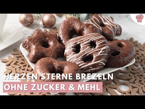 Die musst du probieren! ❤ Herzen ⭐ Sterne 🥨 Brezeln Lebkuchen ohne Zucker // Low Carb Rezept