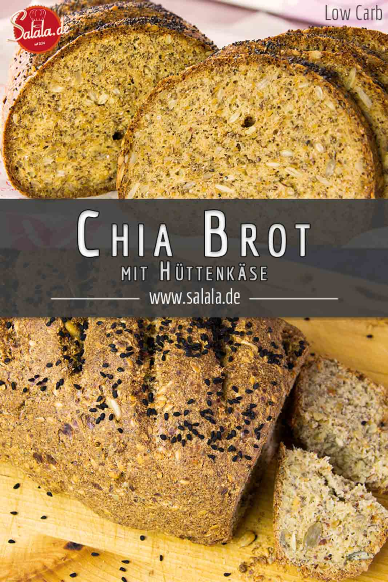 Chia-Leinsamen-Hüttenkäse-Brot - Low Carb Brot - glutenfrei • salala.de