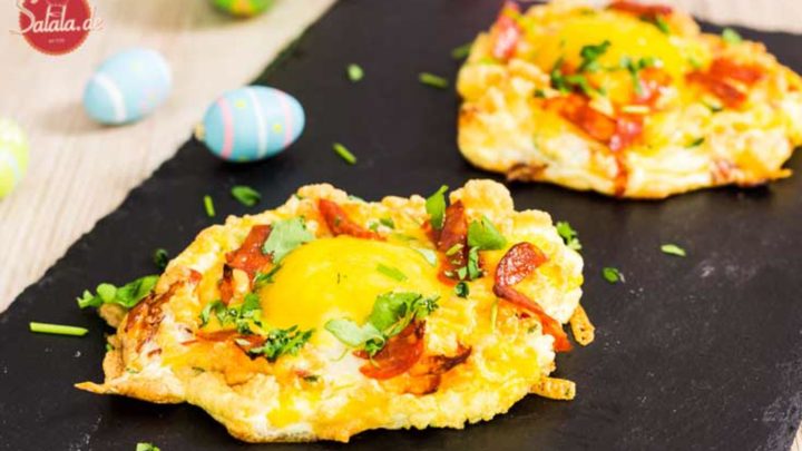 Low Carb Cloud Eggs mit Chorizo by salala.de Ketogenes Frühstück mit Ei und Käse Rezept