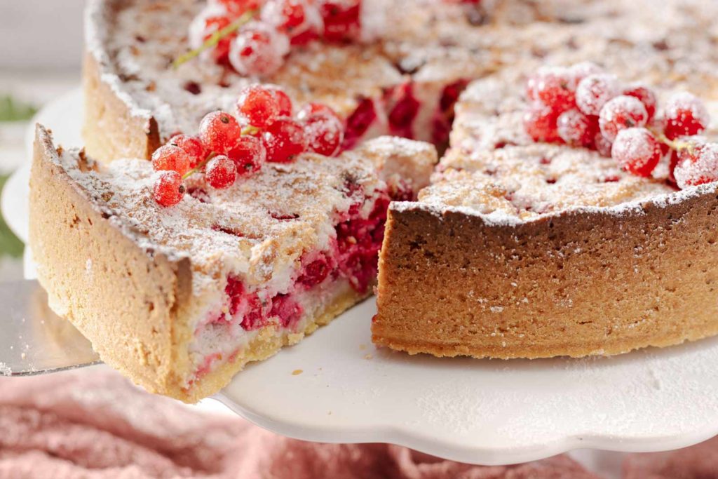 Johannisbeer Baiser Kuchen ohne Zucker