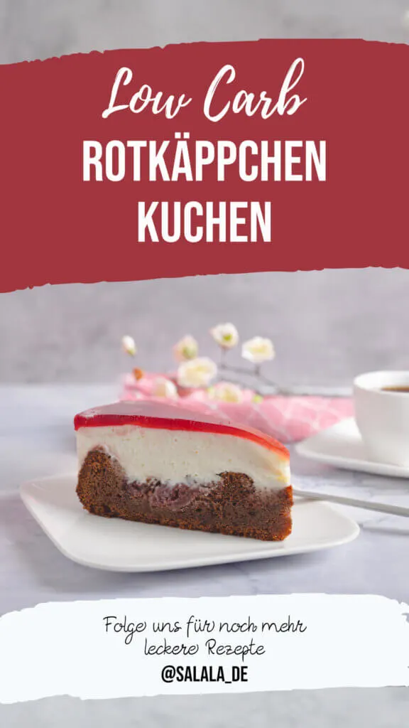Low Carb Rotkäppchenkuchen ohne Zucker, präsentiert auf einem Teller