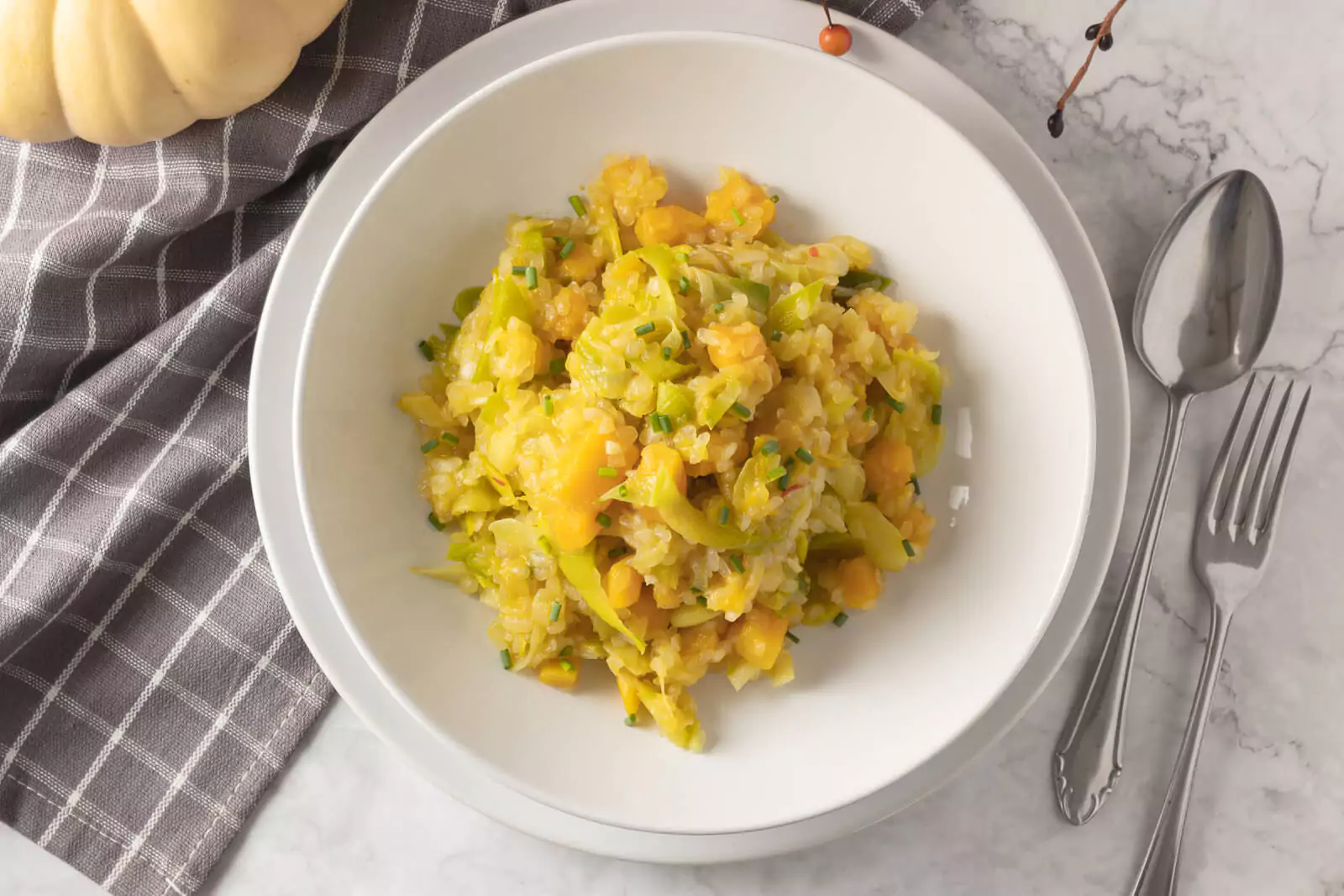 Low Carb Risotto mit K&uuml;rbis und Konjakreis